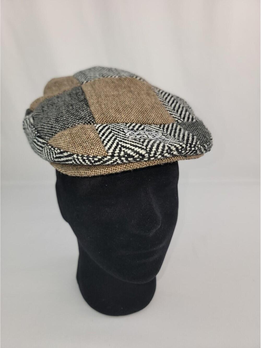 Patrick Francis Patchwork design Irish Tweed Celtic Hat Size Medium Wool/Acrylic